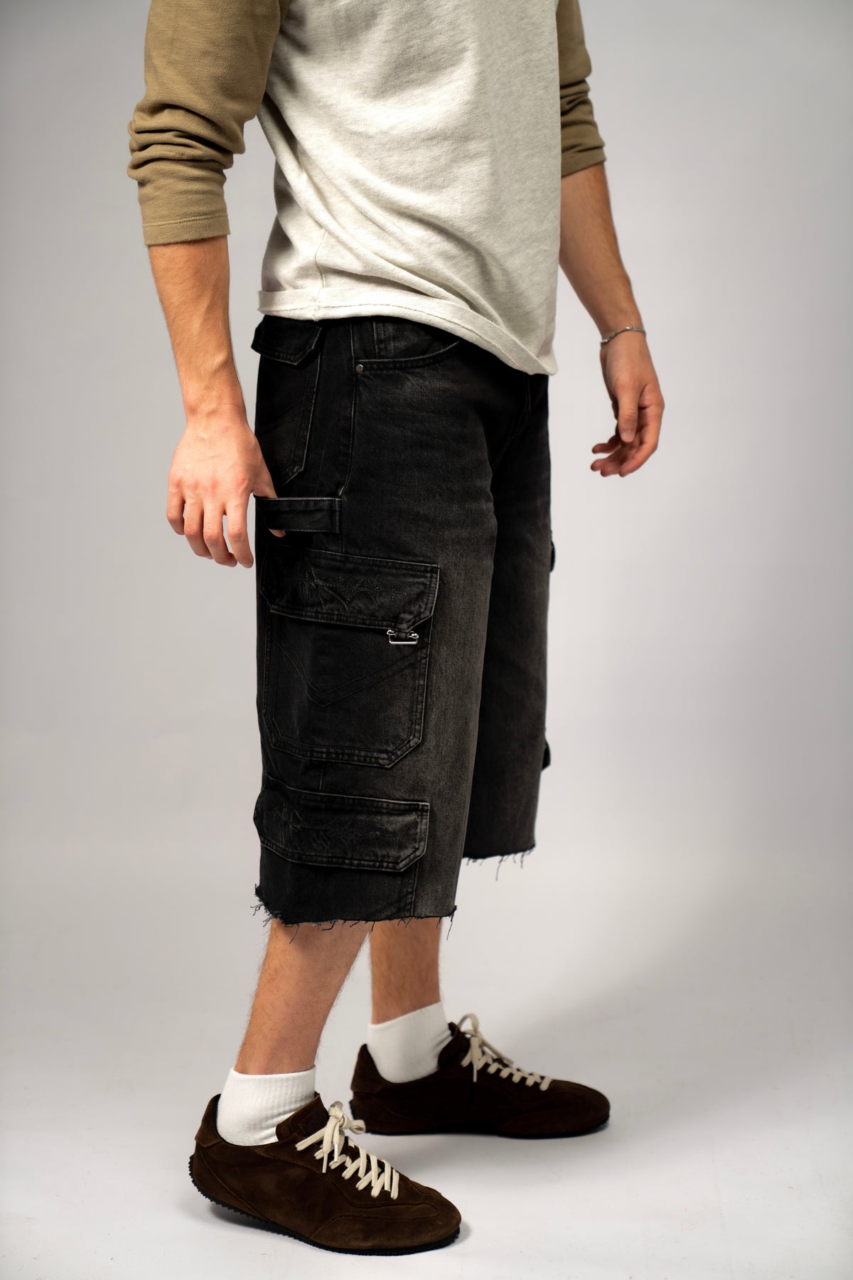 'Salvaged' Denim Jorts